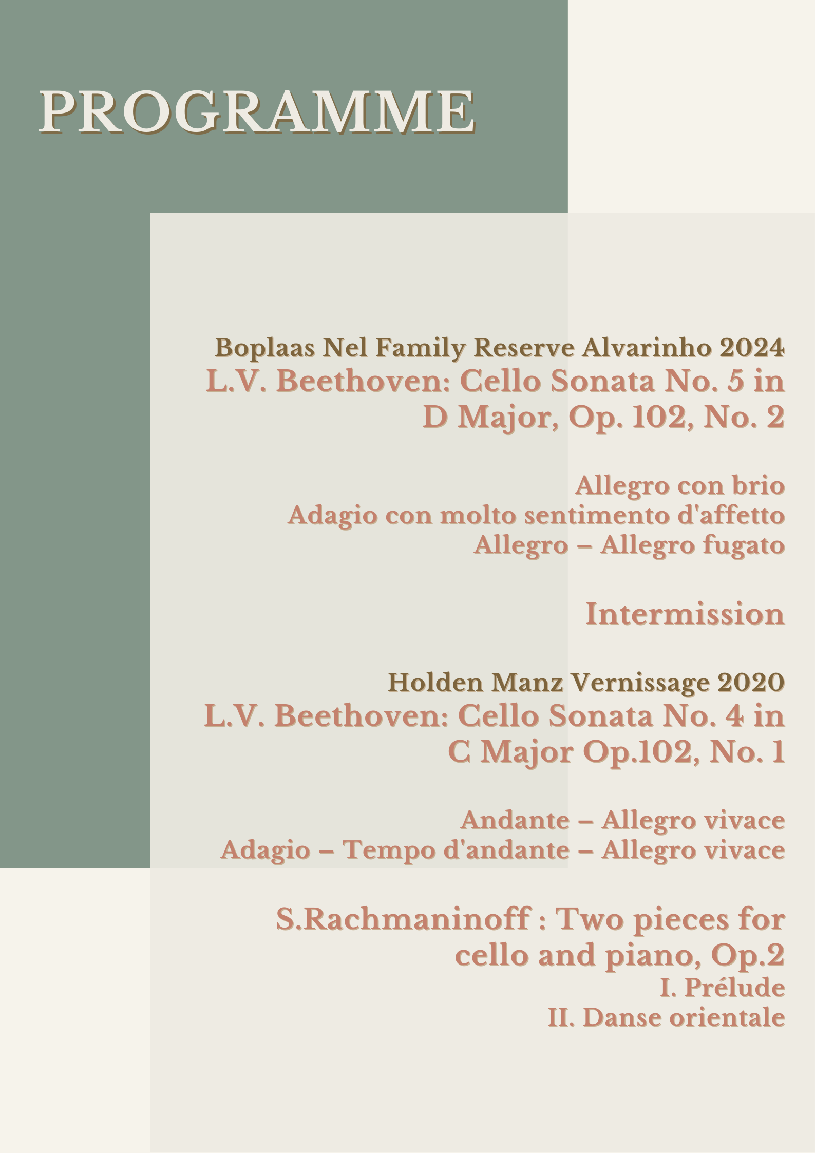 Piano & Cello Duo Recital