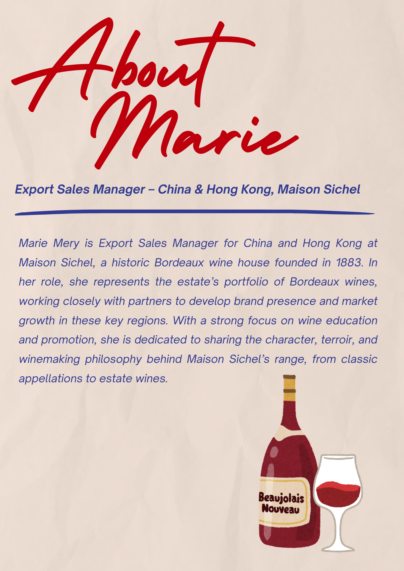 Wine Tasting with Marie Mery